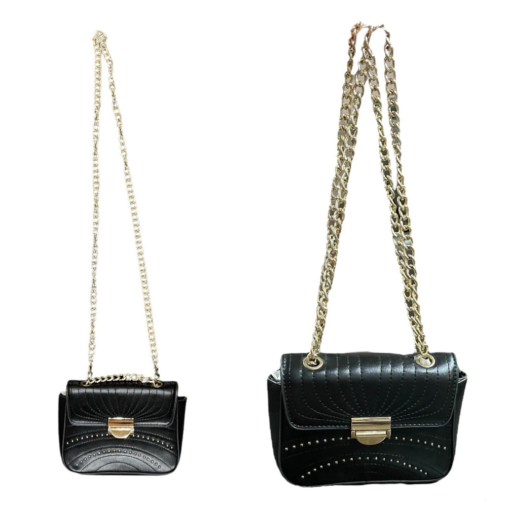 Black Studded Crossbody Shoulder Purse